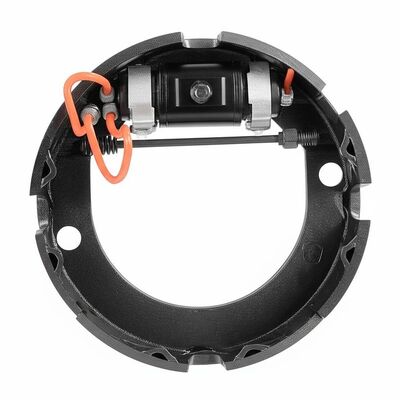 Black Steel Electric Trailer Brakes Assembly Designed for Easy Installation and Maintenance on Multiple Trailer Models