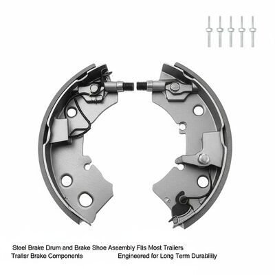 Steel Brake Drum and Brake Shoe Assembly Fits Most Trailers Trailer Brake Components Engineered for Long Term Durability